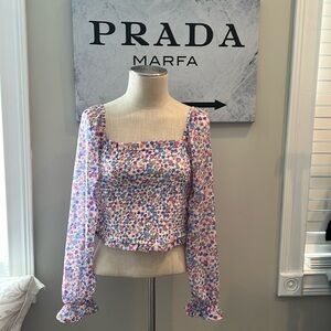 NWT Japna Smocked Crop Top